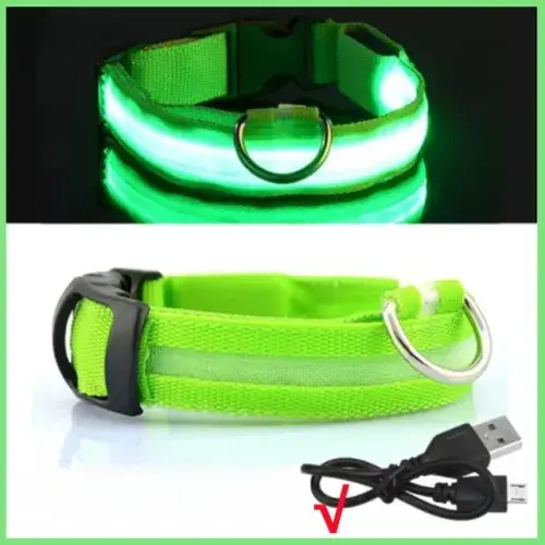 "Adjustable LED Glowing Dog Collar: Rechargeable, Flashing, and Luminous for Nighttime Visibility - Anti-Lost Dog Light Harness for Small Pets."