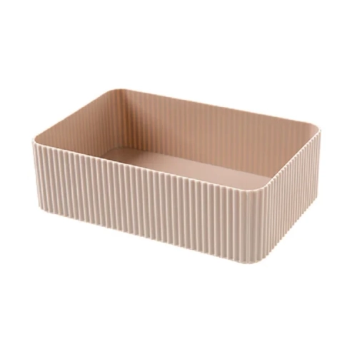 Plastic Storage Box for Home, Office, or Bathroom: Grid Design Desktop Sundries Storage Box. Versatile Organizer for Makeup, Cosmetic, and Closet Items.