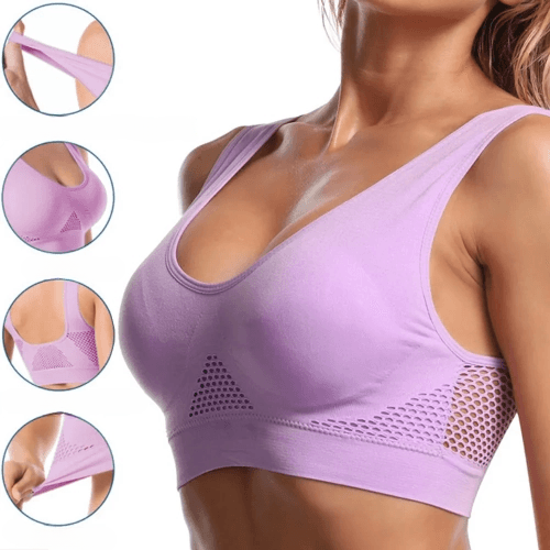 Seamless Mesh Women's Sports Bras, Wireless and Shockproof, Perfect for Fitness, Gym, Running, and Yoga. Available in Plus Size 6XL for a Breathable and Stylish Workout Experience.