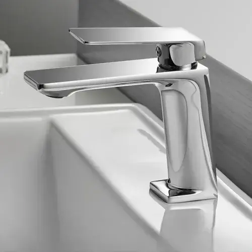 "Chrome G1/2 Basin Faucet Deck Mounted, Hot Cold Mixer Tap for Bathroom Sink."