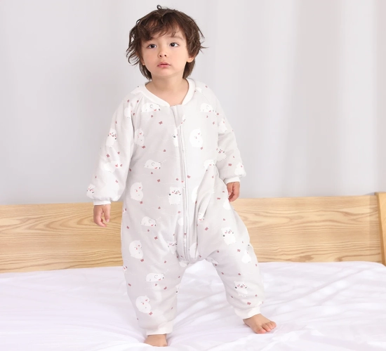 Cute Flowers Print Sleeping Bag for Toddlers: Versatile Sleepwear for Walk, Play, and Pajamas - 2.5 Tog Thickness to Keep Your Child Warm During the Winter (Suitable for Ages 1-4 Years)
