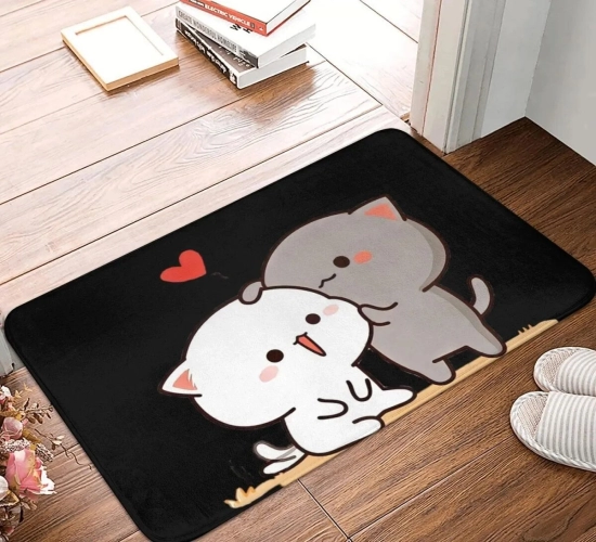 Peach and Goma Home Doormat: Soft Flannel Carpet for Living Room, Kitchen, Bedroom, and Balcony – Stylish Decoration and Comfortable Floor Mat