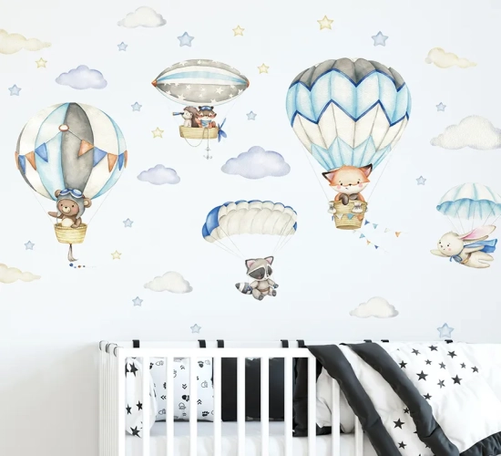 Ideal for Kids' Room and Baby Nursery Decor. Transform the space with these charming Wall Decals, perfect for a boy's room.
