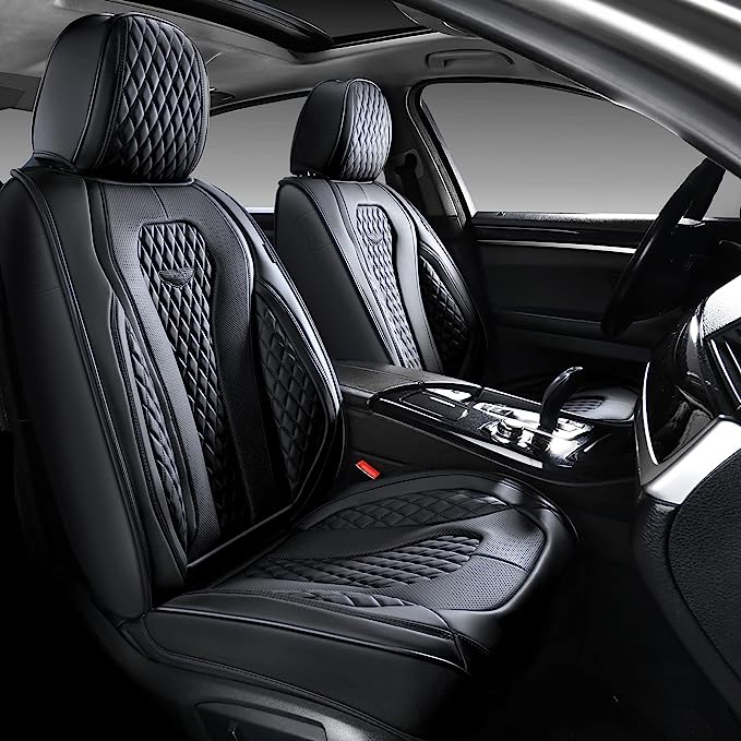 "Universal Leatherette Seat Covers Full Set: Waterproof Luxury Seat Cushions for 5 Seats in Cars"