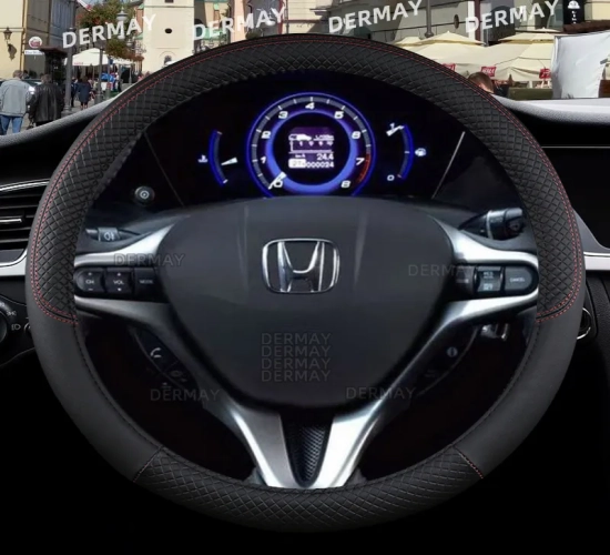 Car Steering Wheel Cover in PU Leather for Honda Civic (2004, 2006-2009, 2012-2015): Non-slip Auto Accessories