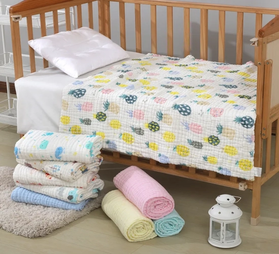 6 Layers of Bamboo Cotton for Infant Kids, Ideal Receiving Blanket and Swaddle Wrap, Providing Warmth and Comfort for Sleeping. Also Suitable as a Quilt, Bed Cover, and Swaddle Blanket